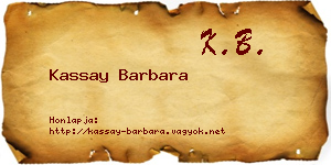Kassay Barbara névjegykártya